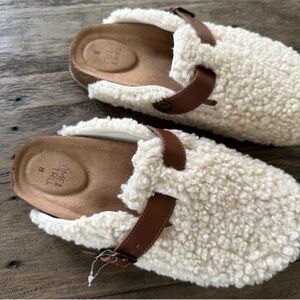 Time and Tru Cream and Brown Sandals